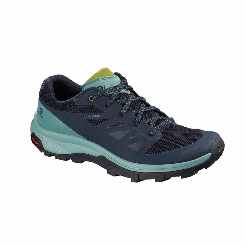 Buty Trekkingowe Damskie Salomon OUTLINE GORE-TEX - Turkusowe / Granatowe - Polska (347-QASTKB)